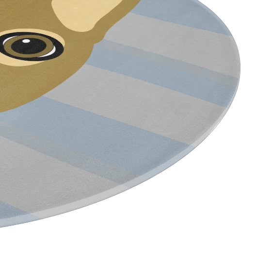 Brown French Bulldog, Stripes Snijplank (Hoek)