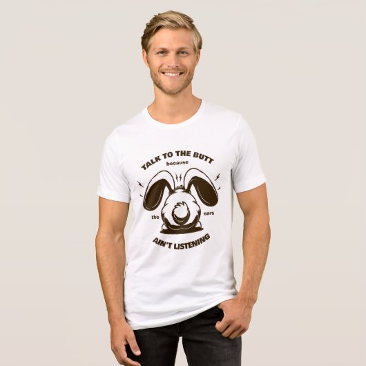 Brown Funny Bunny Tri-Blend Shirt (Voorkant volledig)