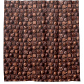 Brown Funny Unique Sweet Chocolate Pattern  Douchegordijn (Voorkant)