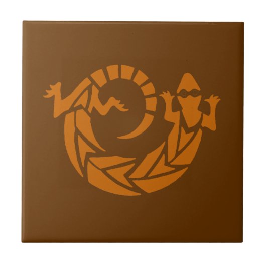 Brown Gecko Zuidwestelijke Tegel Tegeltje (Voorkant)