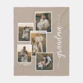 Brown Gepersonaliseerd oma kleinkind 5 Fotocollage Fleece Deken (Voorkant)