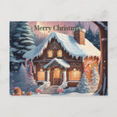 Brown Gingerbread House Merry Christmas Briefkaart (Voorkant)
