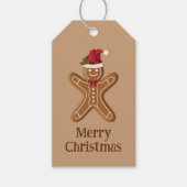 Brown Gingerbrood kerstkoekje met tekst Cadeaulabel (Voorkant)