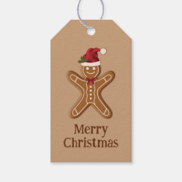 Brown Gingerbrood kerstkoekje met tekst Cadeaulabel