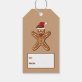 Brown Gingerbrood kerstkoekje met tekst Cadeaulabel (Achterkant)
