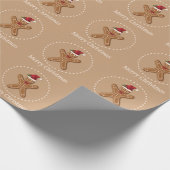 Brown Gingerbrood kerstkoekje met tekst Cadeaupapier (Hoek)