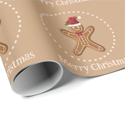 Brown Gingerbrood kerstkoekje met tekst Cadeaupapier (Rol Hoek)