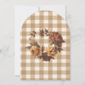 Brown Gingham Autumn Florals Arch Thanksgiving Kaart (Achterkant)