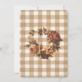 Brown Gingham Autumn Florals Thanksgiving Kaart (Achterkant)
