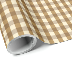 Brown Gingham Cadeaupapier