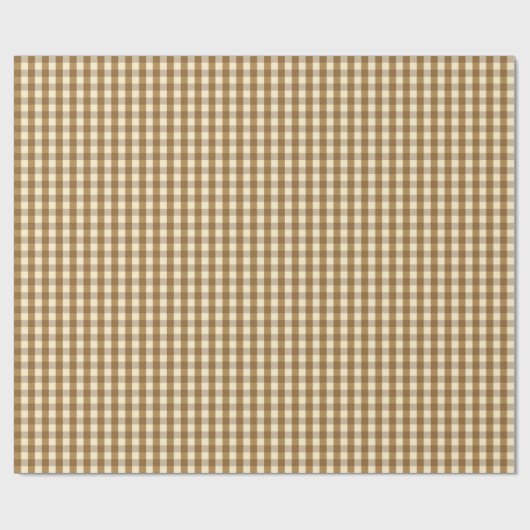 Brown Gingham Cadeaupapier (Vlak)