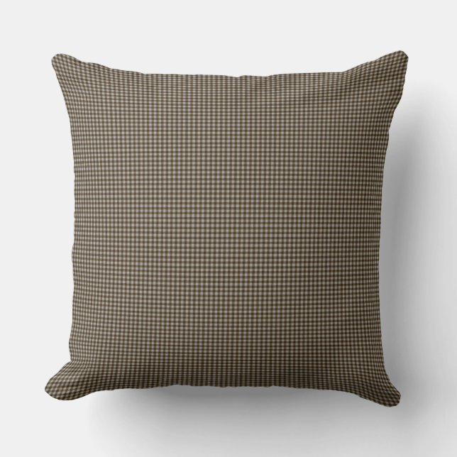 Brown Gingham Check Indoor Pillow 20x20 Kussen (Voorkant)
