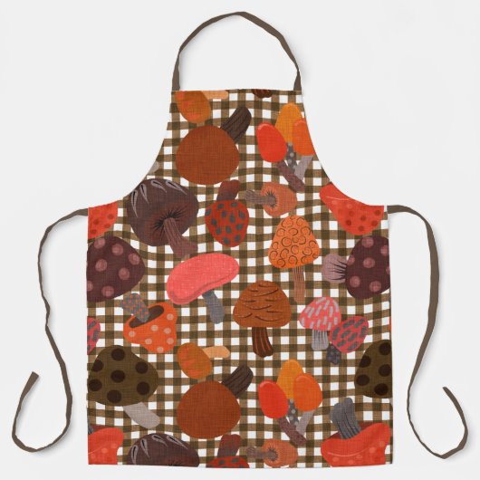 Brown Gingham Check Mushroom Mix Schort (Voorkant)