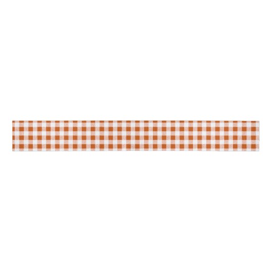 Brown Gingham Check Pattern Grosgrain Lint (Voorkant)