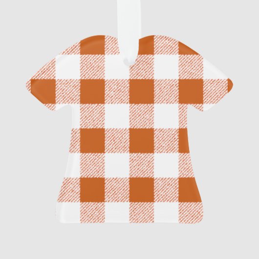 Brown Gingham Check Pattern Ornament (achterkant)