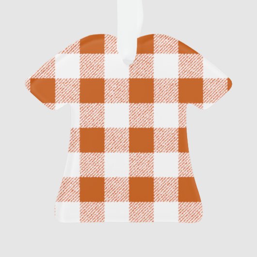 Brown Gingham Check Pattern Ornament (voorkant)