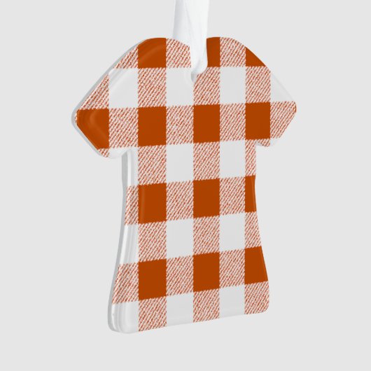 Brown Gingham Check Pattern Ornament (voorkant)