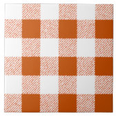 Brown Gingham Check Pattern Tegeltje (Voorkant)