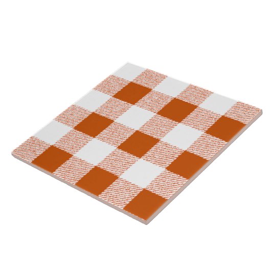 Brown Gingham Check Pattern Tegeltje (Zijkant)