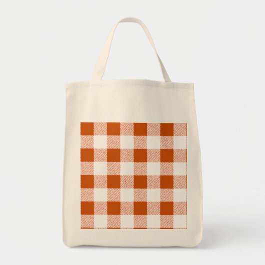 Brown Gingham Check Pattern Tote Bag (Voorkant)