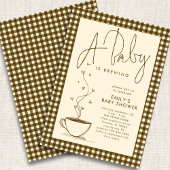 Brown Gingham Coffee Baby is een brouwdouche Kaart