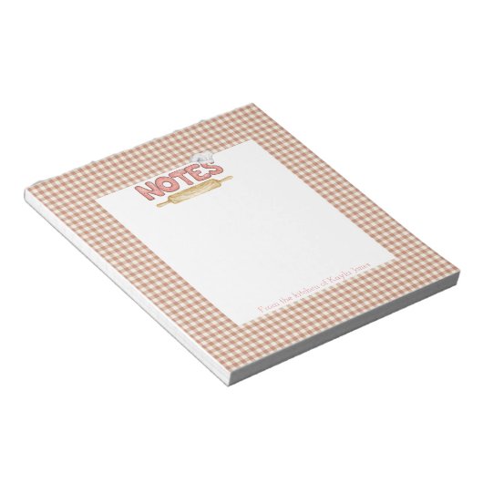 Brown Gingham Cookie Font Recipe Notitieblok (Schuin)
