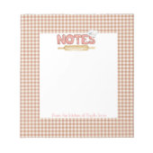 Brown Gingham Cookie Font Recipe Notitieblok (Voorkant)