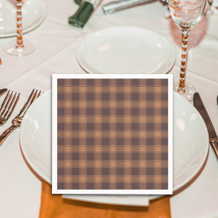 Brown Gingham Herfst Autumn Servet
