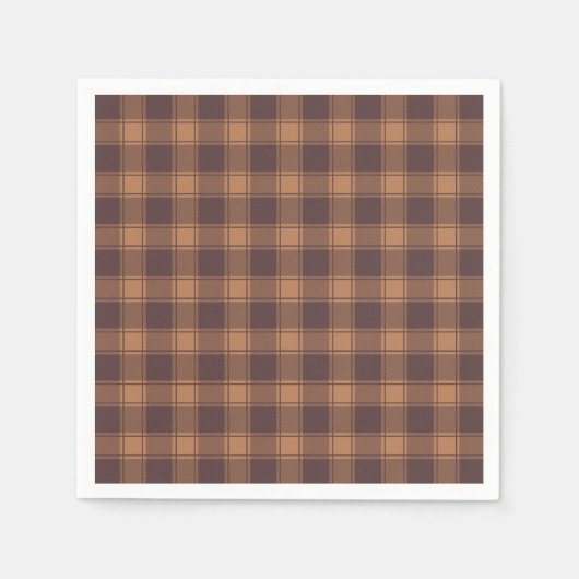 Brown Gingham Herfst Autumn Servet (Voorkant)