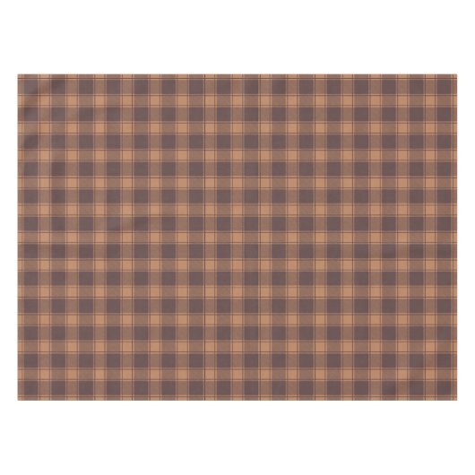 Brown Gingham Herfst Autumn Tafelkleed (Voorkant (Horizontaal))