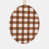 Brown Gingham Keramisch Ornament (Rechts)