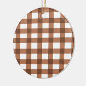 Brown Gingham Keramisch Ornament (Links)