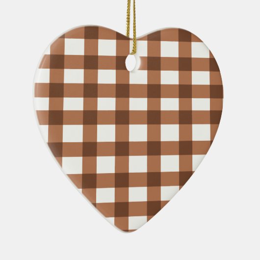 Brown Gingham Keramisch Ornament (Rechts)