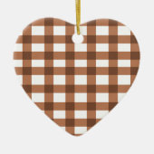 Brown Gingham Keramisch Ornament (Voorkant)