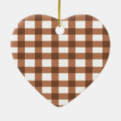 Brown Gingham Keramisch Ornament (Achterkant)