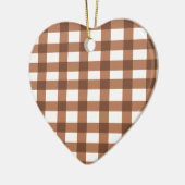 Brown Gingham Keramisch Ornament (Links)
