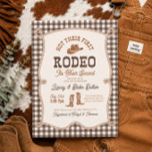 Brown Gingham Niet Hun Eerste Rodeo Uitnodiging