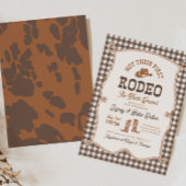 Brown Gingham Niet Hun Eerste Rodeo Uitnodiging