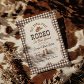 Brown Gingham Niet Hun Eerste Rodeo Uitnodiging
