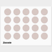 Brown Gingham Pattern Ronde Sticker (Vel)