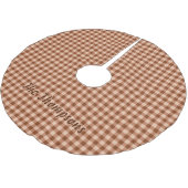 Brown Gingham / Plaid Pattern With Name Rustic Kerstboom Rok (Gekanteld)