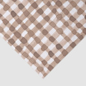 Brown Gingham Plaid Waterverf Trendy Tissuepapier (Detail)