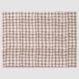 Brown Gingham Plaid Waterverf Trendy Tissuepapier