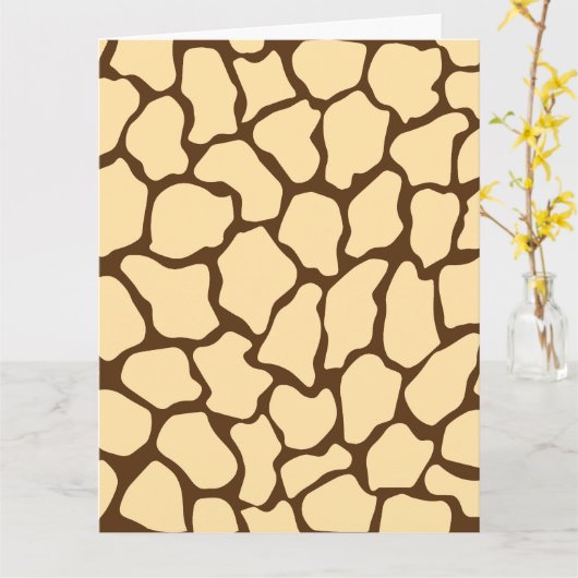 Brown Giraffe Pattern – Minimal Animal Print Kaart (Gele Bloem)
