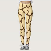 Brown Giraffe Pattern – Minimal Animal Print Leggings (Voorkant)