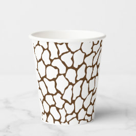 Brown Giraffe Pattern – Minimal Animal Print Papieren Bekers