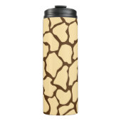 Brown Giraffe Pattern – Minimal Animal Print Thermosbeker (Voorkant)