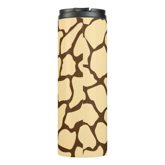Brown Giraffe Pattern – Minimal Animal Print Thermosbeker (Achterkant)
