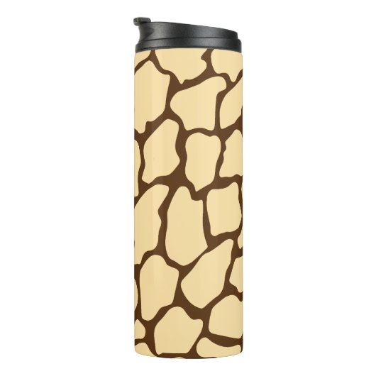 Brown Giraffe Pattern – Minimal Animal Print Thermosbeker (Geroteerd rechts)