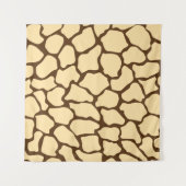 Brown Giraffe Pattern – Minimal Animal Print Wandkleed (Voorkant (horizontaal))